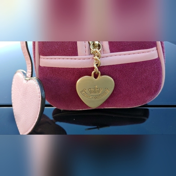 NEW AUTHENTIC JUICY COUTURE "COUTURE IS BLISS" BURGUNDY VELOUR HANDBAG SATCHEL - Picture 13 of 16